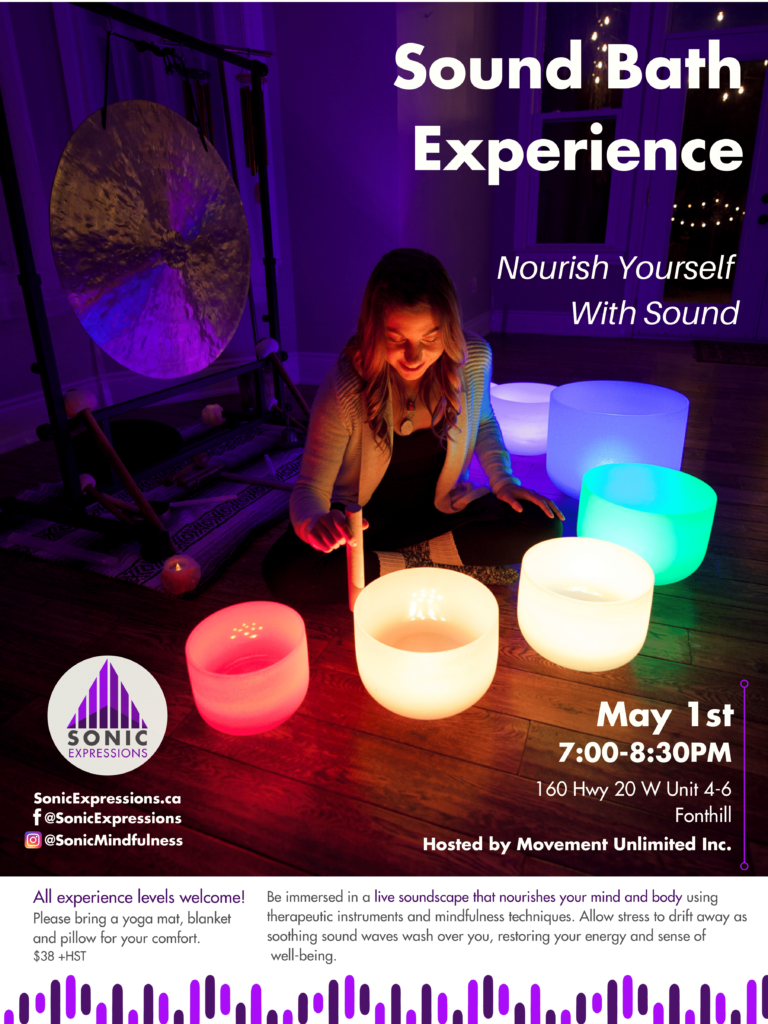 Sound Bath Experience with Sonic Expressions | Movement Unlimited Inc.